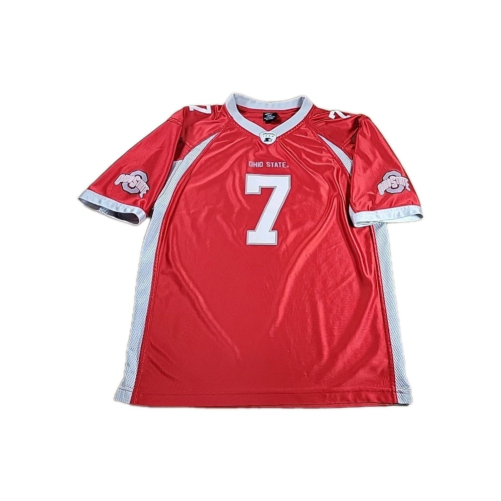 The Ohio State University Buckeyes #7  Youth Size 16/18‎ Starter TEAM Jersey RED